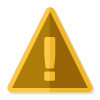 Icon illustration of a yellow triangle with an exclamation point in the center