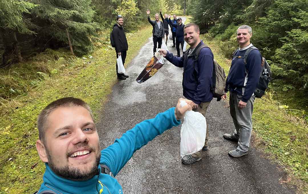 Collecting garbage in the mountains