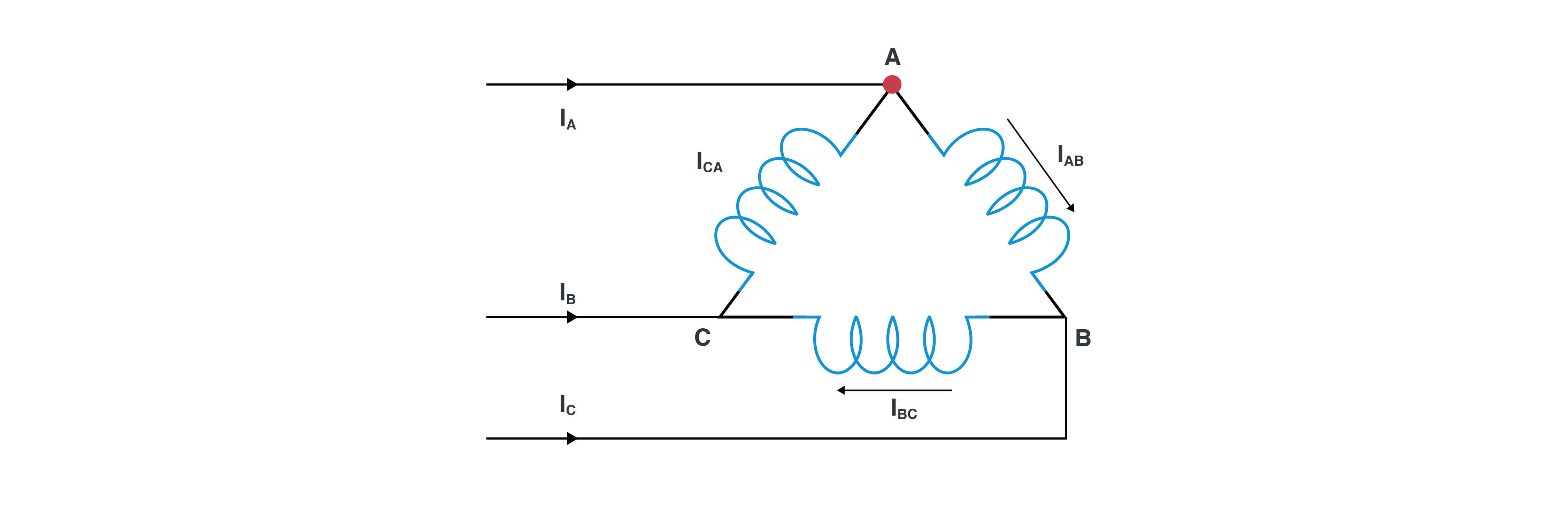  “Delta” connection schematic.